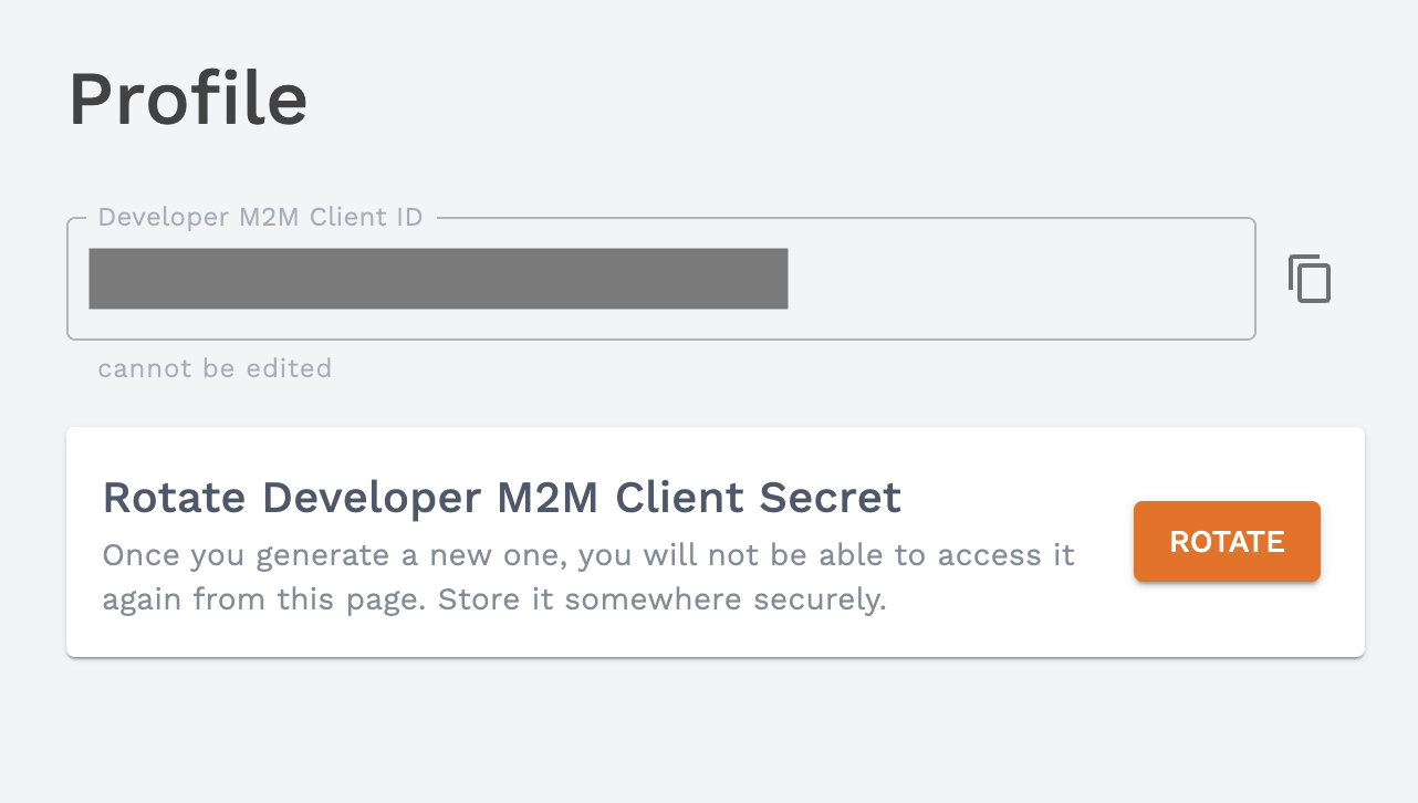 Developer m2m in the console
