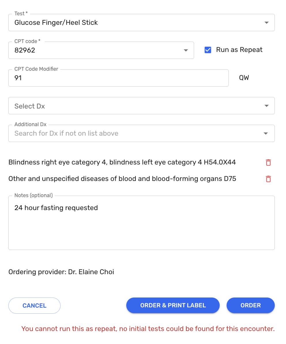 In-House Lab Orders 1