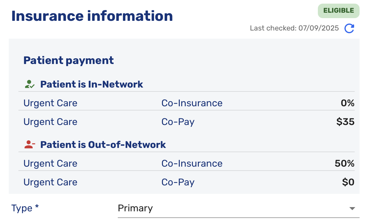 Insurance Eligibility Copay