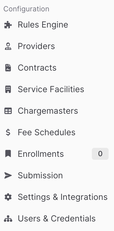 Candid Configuration Menu