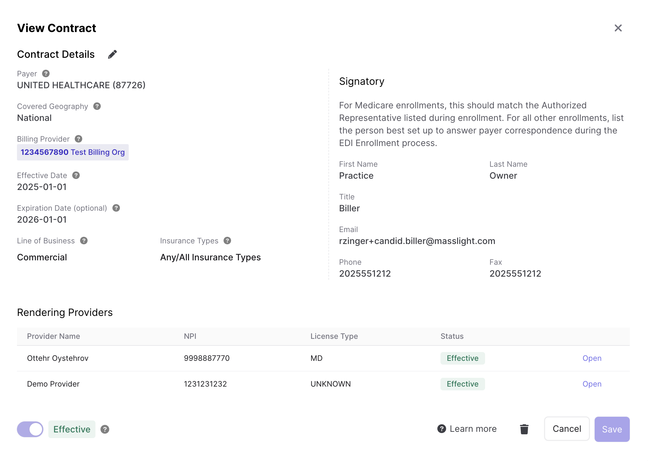 Candid Contract Example