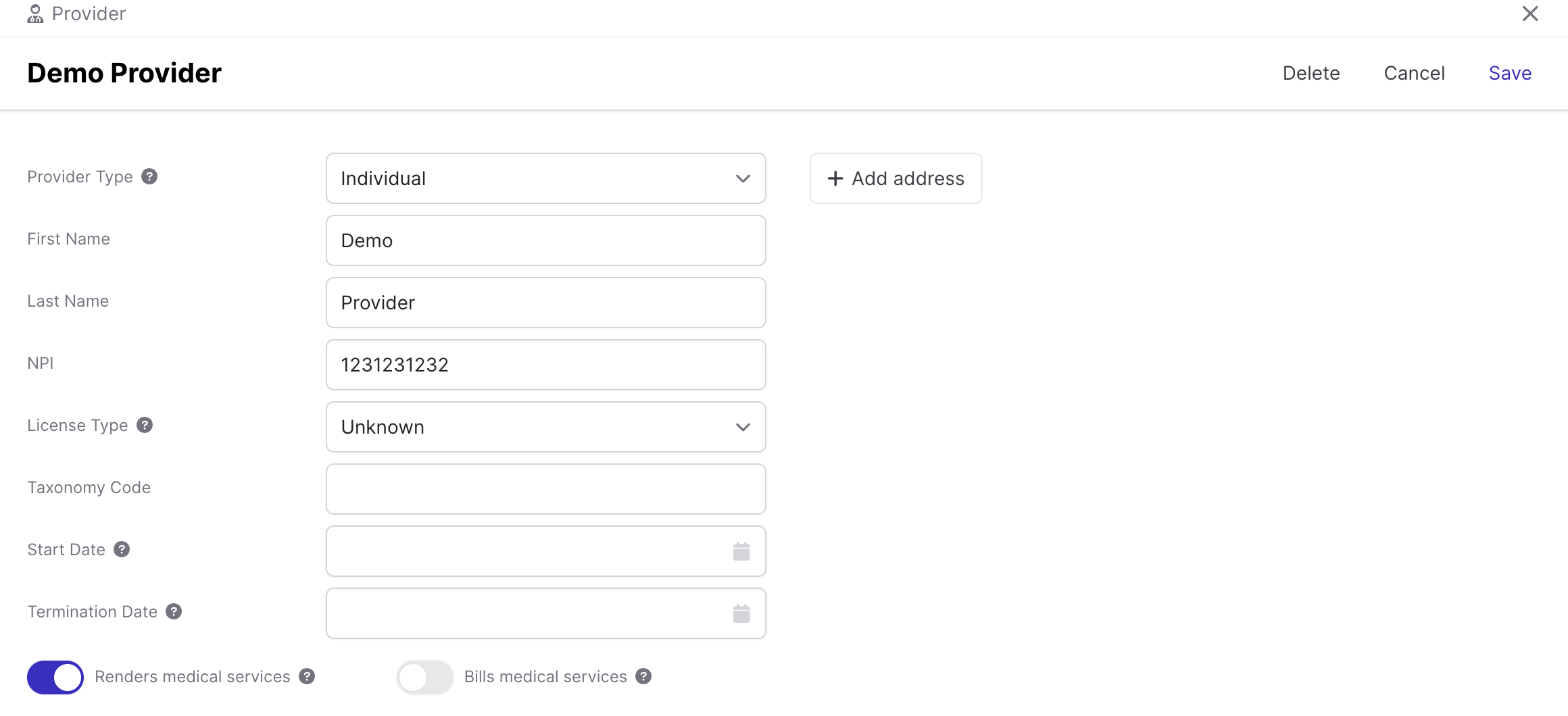 Candid Individual Provider Screenshot